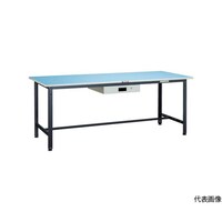 アズワン BE型軽量作業台 1800X600XH740 薄型1段引出付 ダークグレー色