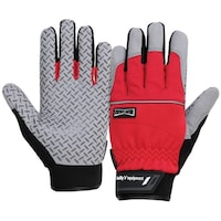 おたふく手袋 MF手袋+シリコンゴム レッド S