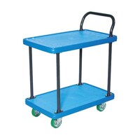 アズワン MKP樹脂製台車 片袖2段タイプ 716×436 ウレタン ブルー