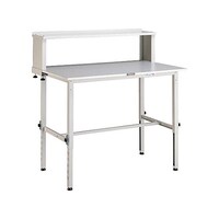 アズワン RAEM型高さ調節作業台 1200X600 上棚付 W色