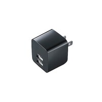 サンワサプライ USB充電器(2ポート・合計2.4A・ブラック)