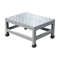 アズワン アルミ製溶接一体構造型作業台 縞板タイプ 一段(完成品) W500×D400×H250