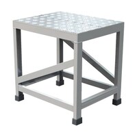 アズワン アルミ製溶接一体構造型作業台 縞板タイプ 一段(完成品) W500×D400×H500