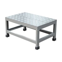 アズワン アルミ製溶接一体構造型作業台 縞板タイプ 一段(完成品) W600×D400×H300