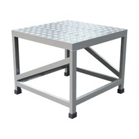 アズワン アルミ製溶接一体構造型作業台 縞板タイプ 一段(完成品) W600×D600×H500