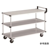 アズワン アルミ台車 アルパカート 省音 3段式片袖タイプ 1200×480mm