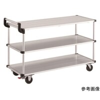 アズワン アルミ台車 アルパカート 省音 3段式片袖タイプ 1200×480mm ストッパー付