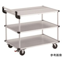 アズワン アルミ台車 アルパカート 省音 3段式片袖タイプ 900×480mm ストッパー付