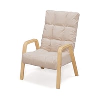 アイリスオーヤマ ウッドアームチェア ベージュ M