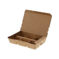 シモジマ エコランチボックス 6仕切 クラフト 20枚入