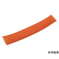 アズワン カラー編組チューブ 自然折径22mm 長さ10m 1巻 橙