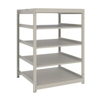アズワン スチールラック 薄型ラック(耐荷重100Kg)900×875×H1200 5段単体 ネオグレー