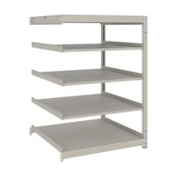 アズワン スチールラック 薄型ラック(耐荷重100Kg)900×875×H1200 5段連結 ネオグレー