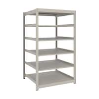 アズワン スチールラック 薄型ラック(耐荷重100Kg)900×875×H1500 6段単体 ネオグレー