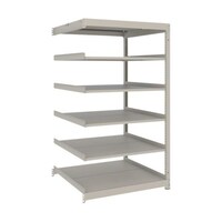 アズワン スチールラック 薄型ラック(耐荷重100Kg)900×875×H1500 6段連結 ネオグレー