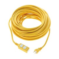 アズワン ソフトタイププラグ 3個口タップ型 20m イエロー