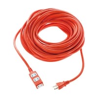 アズワン ソフトタイププラグ 3個口タップ型 20m オレンジ