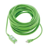 アズワン ソフトタイププラグ 3個口タップ型 20m グリーン