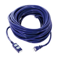 アズワン ソフトタイププラグ 3個口タップ型 20m バイオレット