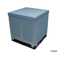 アズワン パレットボックス スタックカーゴ2面観音扉・2面パネルタイプ 1100×1100×H500