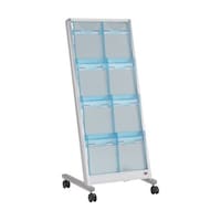 アズワン パンフレットスタンド A4サイズ対応 傾斜2列4段 シルバー