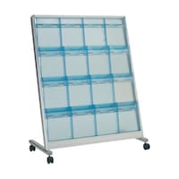 アズワン パンフレットスタンド A4サイズ対応 傾斜4列4段 シルバー