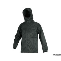 アズワン フードが回るストレッチレインスーツ ツバつき ブラック M