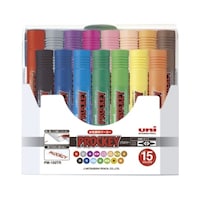 三菱鉛筆 プロッキー<細字丸芯+太字角芯> 15色セット