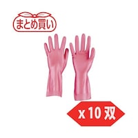 アズワン まとめ買い 天然ゴム手袋 中厚手タイプ ピンク Mサイズ 10双