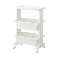 JEJアステージ リセスタイル テーブルワゴンミニ 3段 ホワイト