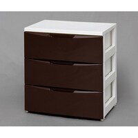 アイリスオーヤマ ワイドチェスト ホワイト/ブラウン 550×410×615mm