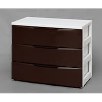 アイリスオーヤマ ワイドチェスト ホワイト/ブラウン 720×410×615mm