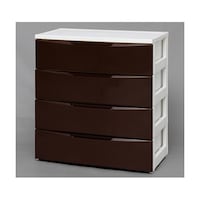 アイリスオーヤマ ワイドチェスト ホワイト/ブラウン 720×410×805mm