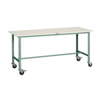 アズワン 軽荷重作業台(150kg)AE型 1800X750XH845 φ100キャスター付 グリーン色