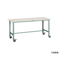 アズワン 軽荷重作業台(150kg)AE型 1800X900XH845 φ100キャスター付 グリーン色