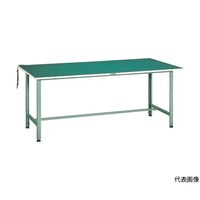 アズワン 軽荷重作業台(300kg)AE型 1500X750XH742 帯電防止マット張り グリーン色