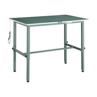 アズワン 軽荷重作業台高さ調節式(150kg)AEM型 900X750XH652952 帯電防止マット張り グリーン色
