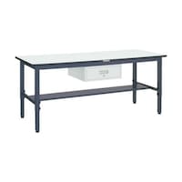アズワン 軽荷重作業台高さ調節式(250kg)AWM型 1800X750XH700から910 1段引出付 ダークグレー色 AWMP1875F1