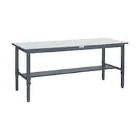アズワン 軽荷重作業台高さ調節式(250kg)AWM型 1800X750XH700から910 基本タイプ ダークグレー色 AWMP1875