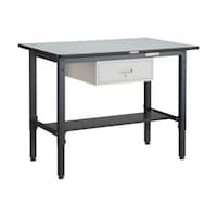 アズワン 軽荷重作業台高さ調節式(250kg)AWM型 900X600XH700から910 1段引出付 ダークグレー色 AWMR0960F1