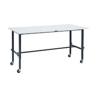 アズワン 軽荷重作業台高さ調節式(80kg)AEM型 1800X900XH7181018 φ75キャスター付 ダークグレー色