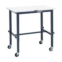 アズワン 軽荷重作業台高さ調節式(80kg)AEM型 900X600XH7191019 φ75キャスター付 ダークグレー色