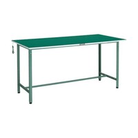 アズワン 軽荷重立作業台(300kg)HAE型 1500X750XH902 帯電防止マット張り グリーン色
