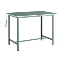 アズワン 軽荷重立作業台(300kg)HAE型 900X450XH902 帯電防止マット張り グリーン色