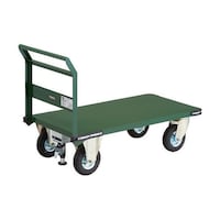 アズワン 鋼鉄製運搬車 1200X600 空気入タイヤ Lストッパー付