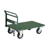 アズワン 鋼鉄製運搬車 1200X750 空気入タイヤ Lストッパー付