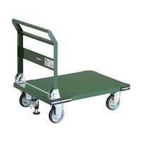 アズワン 鋼鉄製運搬車 折りたたみ式 900X600 Φ150プレス車 Lストッパー付