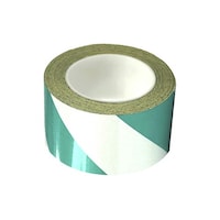 セーフラン安全用品 再帰反射ラインテープ 緑/白 50mm×22m 厚0.16mm 剥離紙有