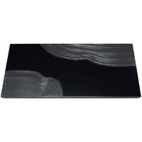 江部松商事 漆黒刷毛目 黒 長角トレー 隅黒漆流水 500×250×12mm