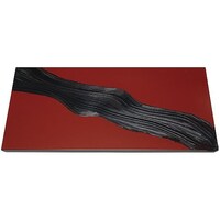 江部松商事 漆黒刷毛目 朱 長角トレー 黒漆流水 500×250×12mm
